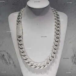 Hiphop Rapper 20mm Iced Out Moissanite 4 Rows Miami Cuban Link Chain