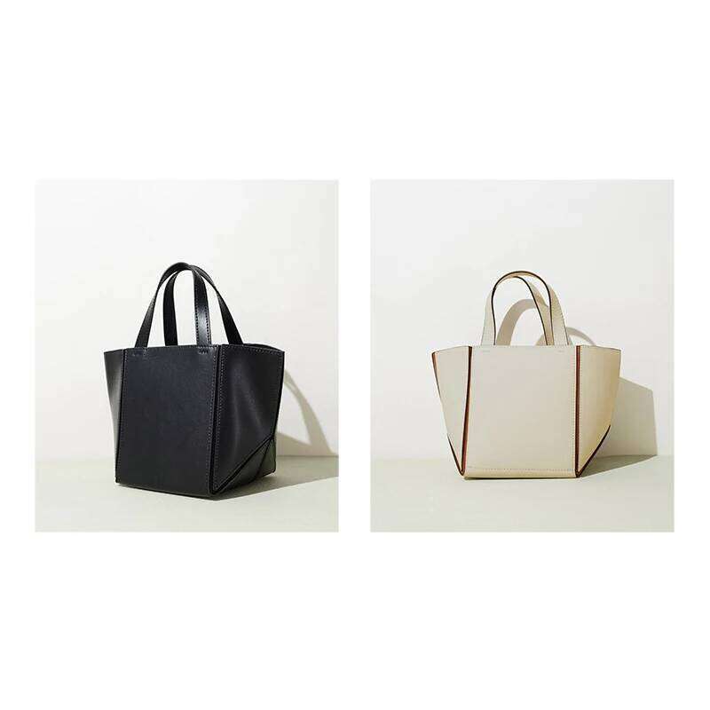 Women's Genuine Leather Commuter Tote 2In1 Large Capacity Bucket Mother Shopping Foldable Wings Bag suotong2509