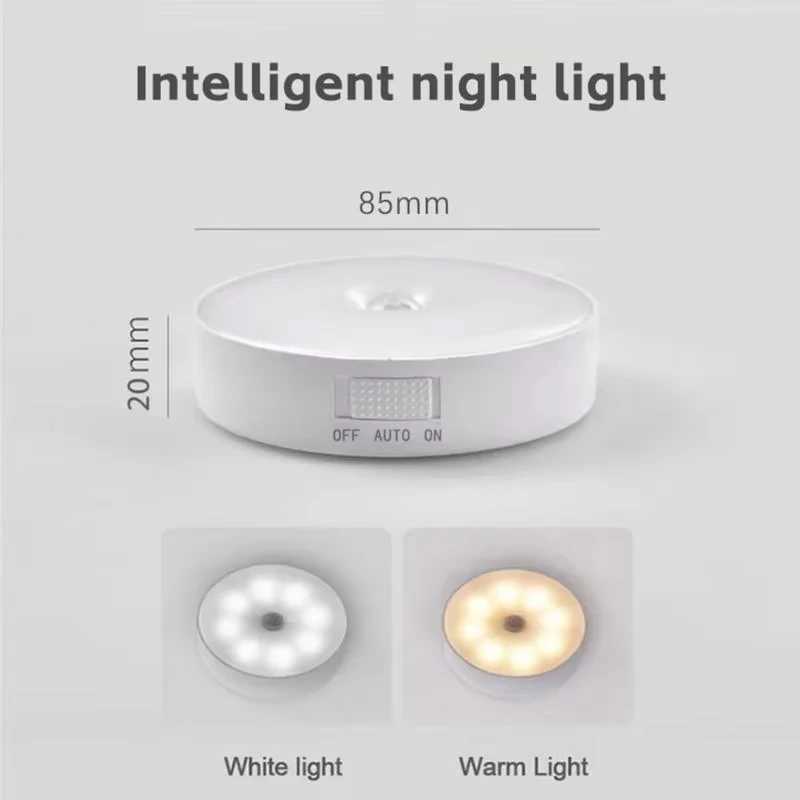 Smart Human Sensor LED Night Light USB Charging Wireless Magnetic Mount Emergency Auto Lighting Lamp for Home Office Hallway C250925