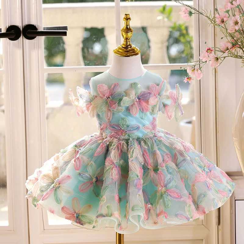 KLGFLD Flower children wedding childrens dress girls birthday party evening dress highend piano playing girls dress Z250926