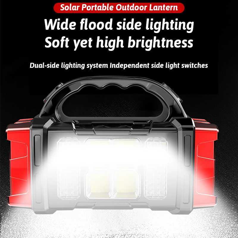 Dual Color Dual Light Source Solar Rechargeable 16 LED Light USB Power Bank Function Multi Switches Portable Outdoor Lighting C250925