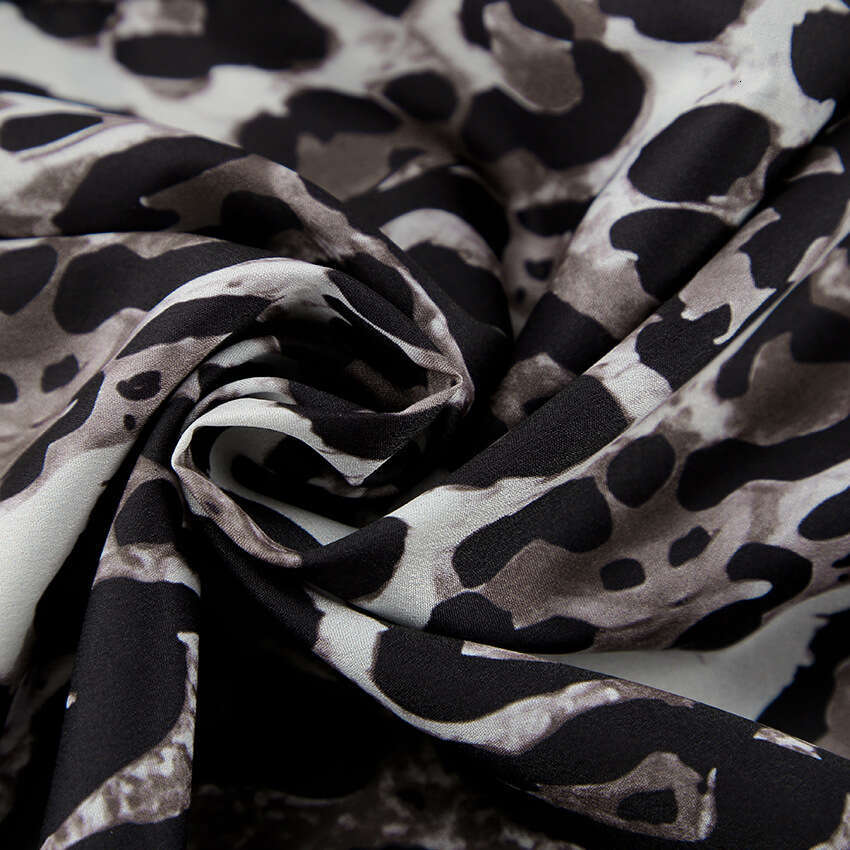 Fashionable Street Style Leopard Print High Waist Wide Leg Pants for Women 2025 Autumn Loose Floor-Length Casual Trousers