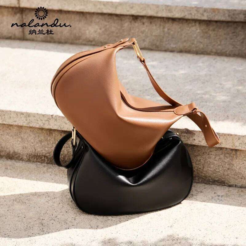 Women Cow Split Leather Dumpling Shoulder Bag Female Casual Designer Cowhide Handbags Ladies Crossbody Underarm Bags Lady Suotong2509