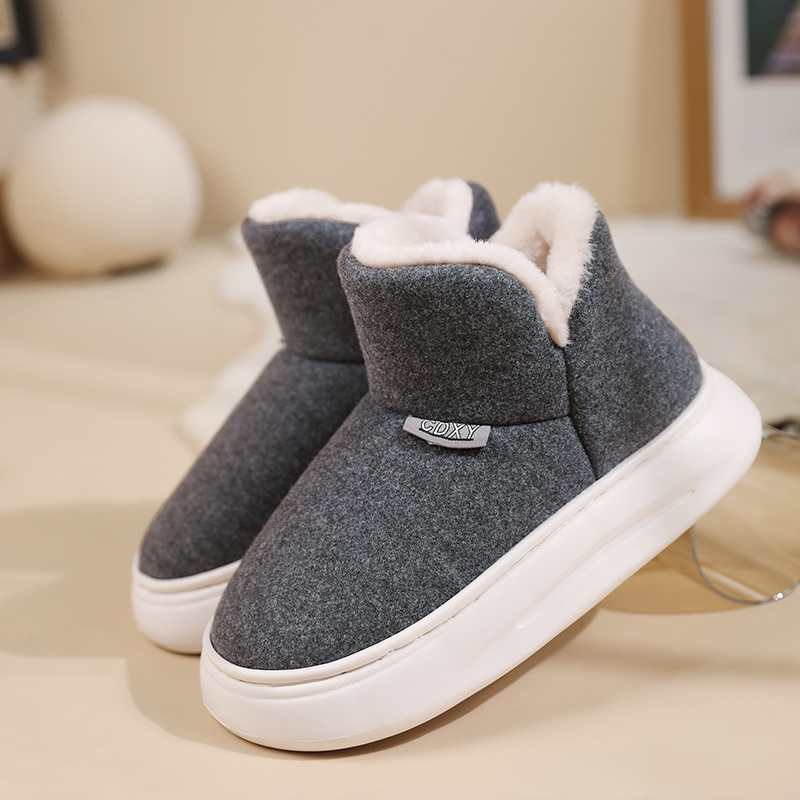 Jifffly 2025 Winter New Couple Snow Boots Thick Bottom Plush Warm Non-slip Casual Outdoor Shoes