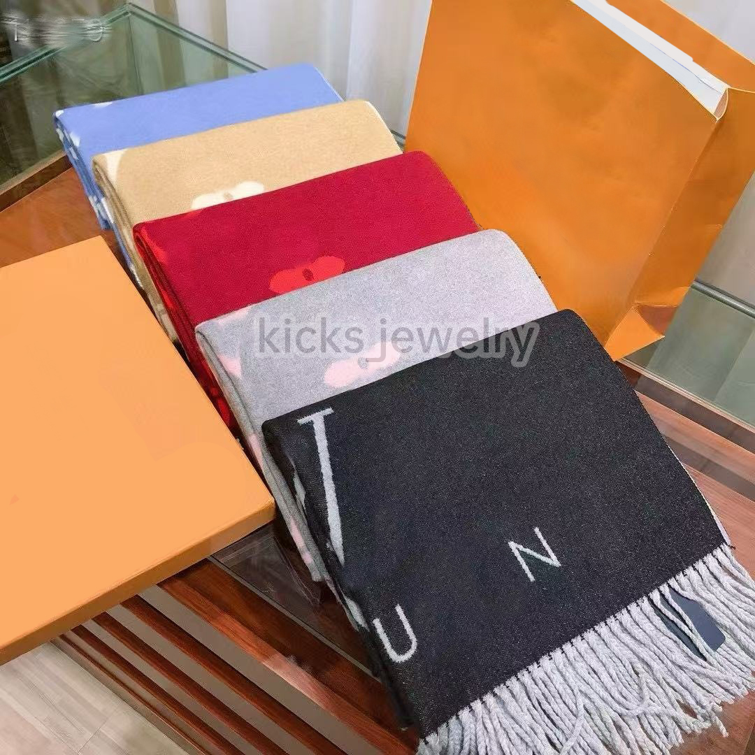Designer scarf winter scarf classic scarf designer warm scarf fashionable classic women's imitation cashmere wool long shawl neck warm shawl with box