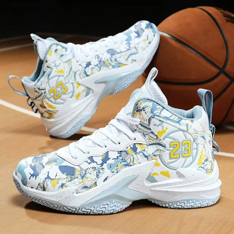 23 letter fashion men's sneaker practical basketball shoes junior high school boys' high top sports shoes casual running shoes Z 9.8-9