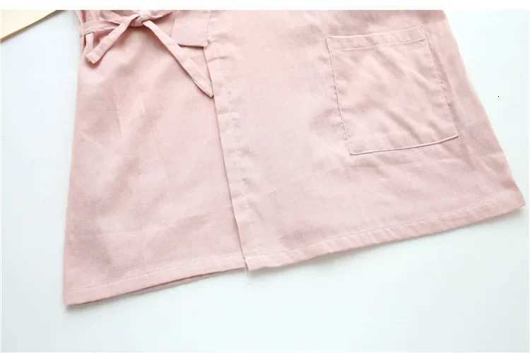 Kimono Robes Pajamas Suit for Couples Mens and Womens Cotton Sleepwear Clothes with Tie Up Three Quarter Sleeve Long Pants Z250925