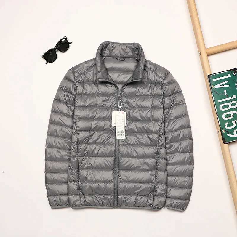 Autumn and Winter New 2025 Mens Lightweight Down Jacket Stand Collar Plus Size Youth Ultrathin Portable Down Short Coat W250926