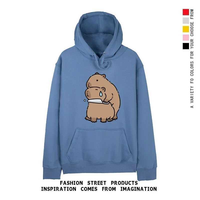 Famous Animal Kabiba Cartoon Peripheral Capybara Hoodie for Men Women Couple Clothes Hooded Jacket sweatshirt L250926