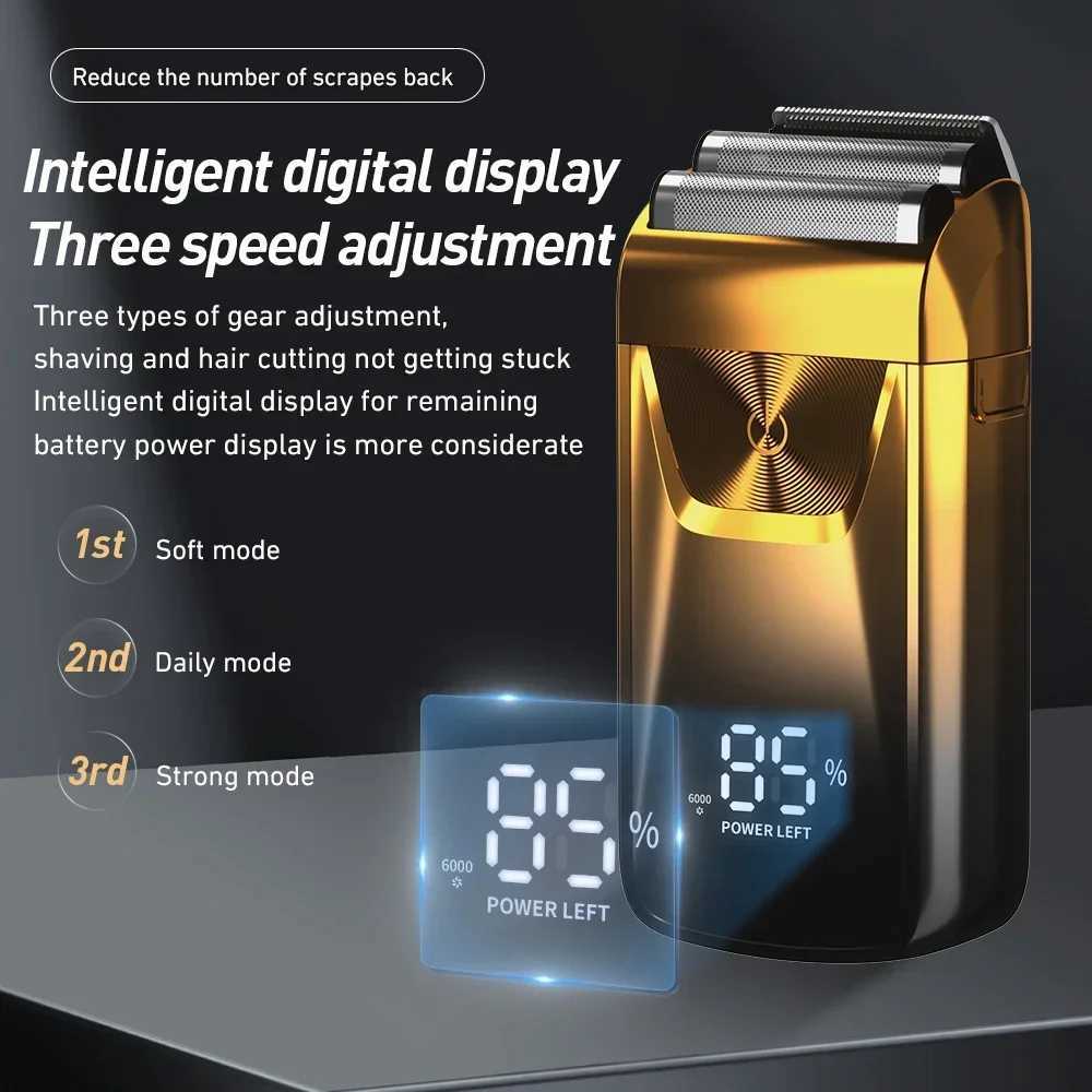 Electric Razor Electric Shaver Rechargeable Shaving Machine for Men Shaver Beard Razor WetDry Use Beard Trimmer Shaving Machine R250926