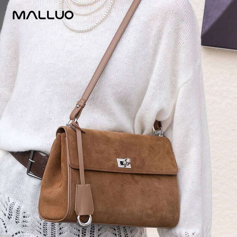 Female Retro Soft Cowhide Durable Handbags Women's Frosted Cow Real Leather Shoulder Bag Ladies Fashion Trend Bags Girls Suotong2509