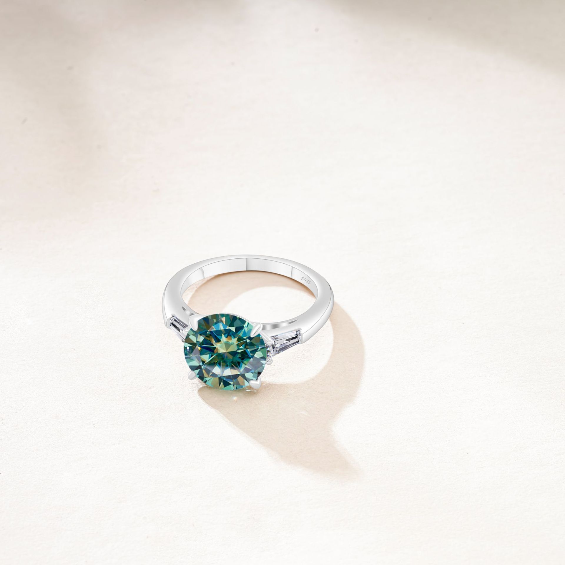 6.5 CT Luxury Sterling Silver Moissanite Ring Set with GRA Certificate Authoritative Certification Birthday Gift Recommendation