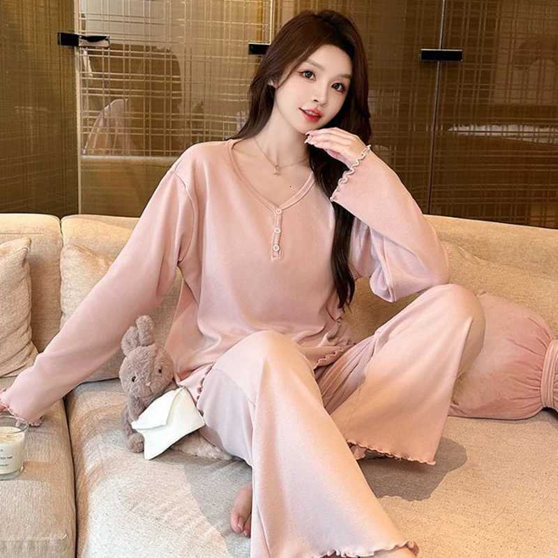 Pyjamas Set Women Velvet V Neck Girls Pajamas Sets Full Sleepwear Comfortable And Breathable Warm and Thick Velvet Home Clothes Z250925