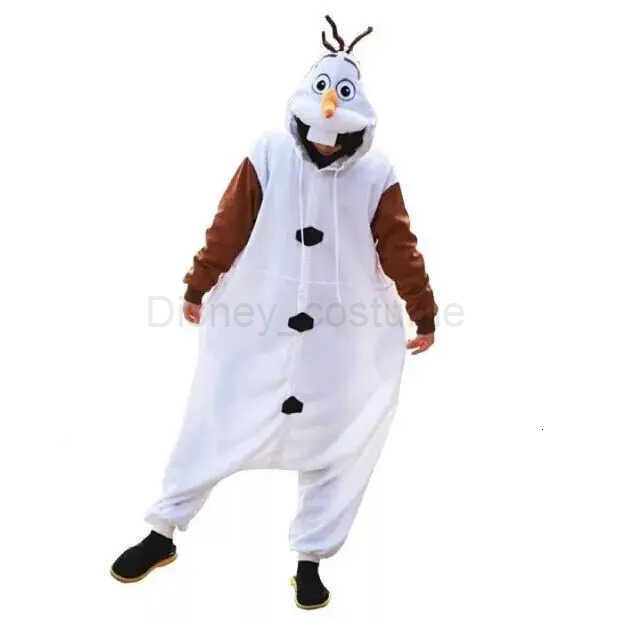 Disney New Cosplay Costume Frozen Olaf Snowman Pajamas Adult Children Jumpsuit Party Dress Fleece Cartoon Sleepwear Gifts Toys H250926