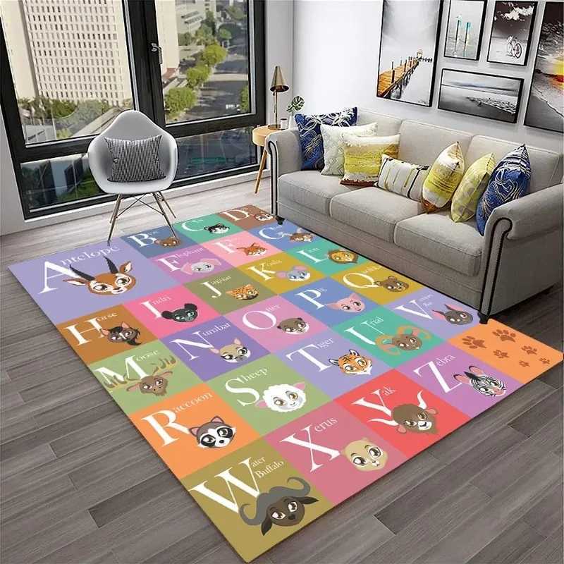 Alphabet ABC Carpet Early Education Cartoon Children Crawling Rugs Nonslip Bedroom Living Room Sofa Home Decoration Floor Mat C250926