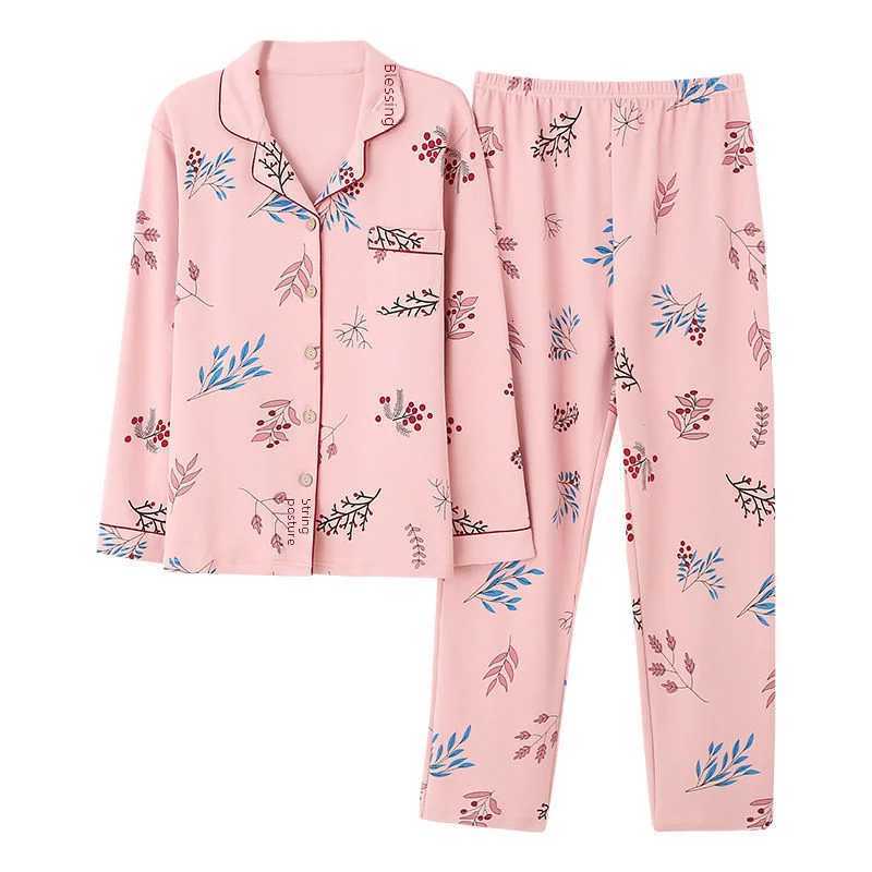 Autumn Womens 100 Cotton Long Sleeve Pajama Set Middleaged Elderly Thin Cardigan Suitable For Home Wear Z250925