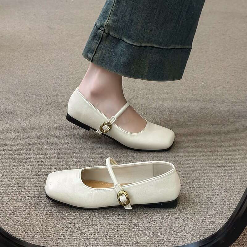 2025 Dress Designer Shoe French Style Gentle Single Evening Flat New Spring Small Leather Mary Jane Women Shoes