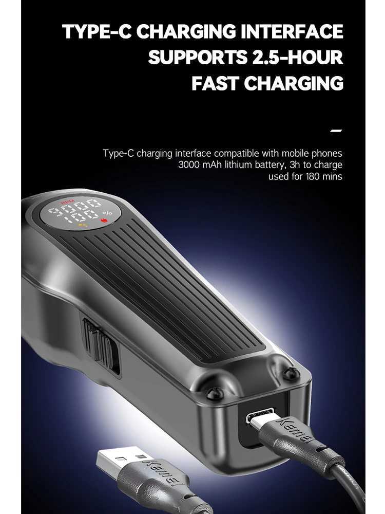 Kemei 1699 Electric Shaver Hair Cutting Machine Wireless Hair Clipper Professional Precision Adjustment Trimmer for Barber Shop R250926