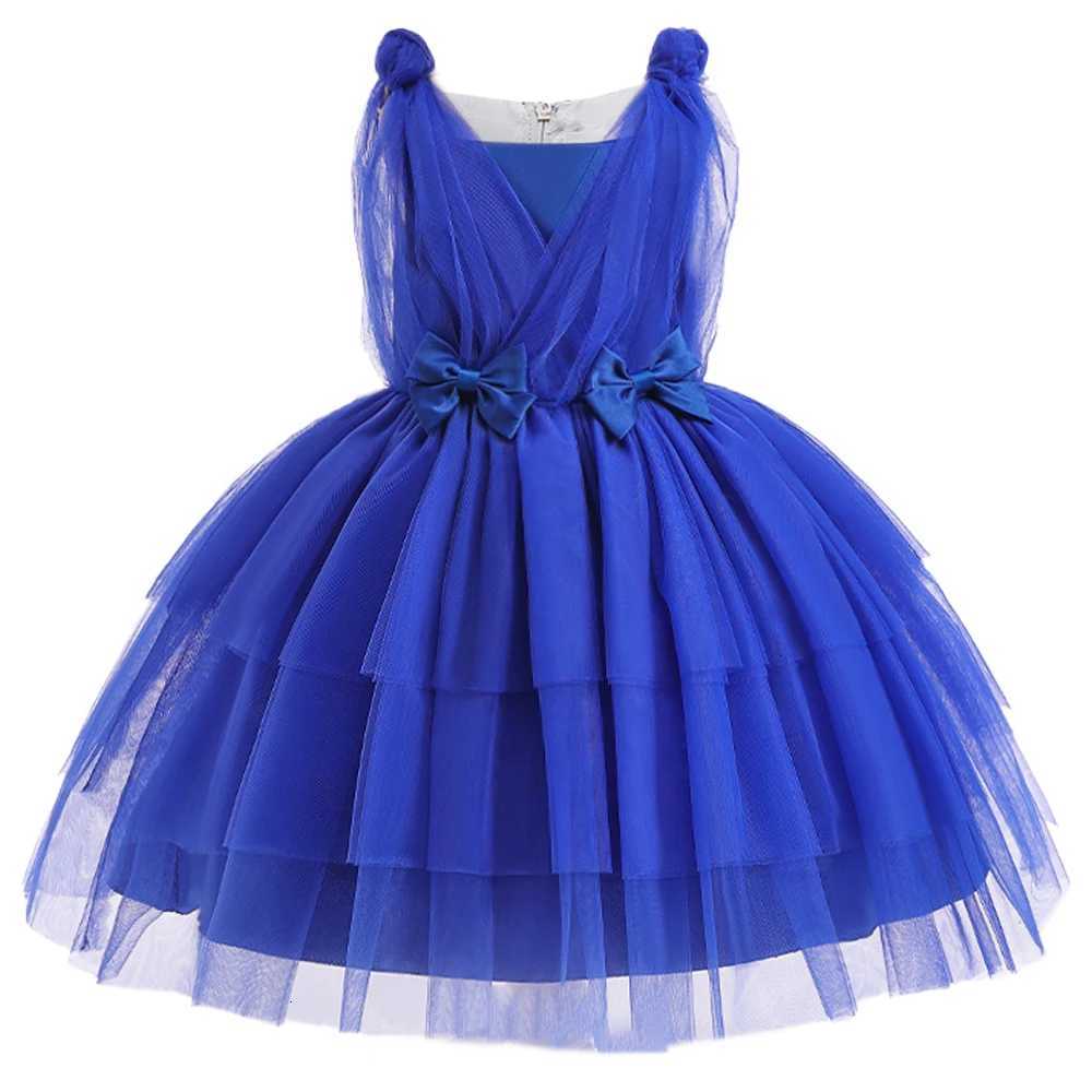Bow Bridesmaid Girls Christmas Dress Tulle Birthday Party Wedding Kids Dress for Girls New Years Princess Costume Xmas Prom Gown Z250926