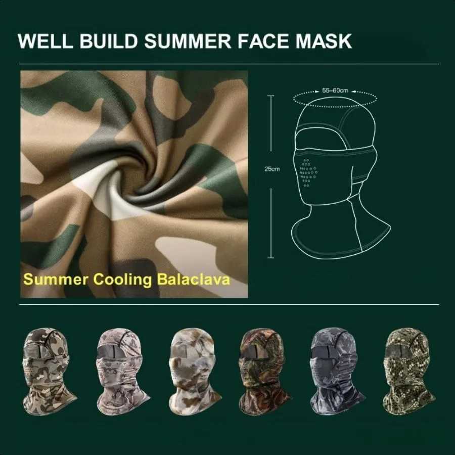 Balaclava Face Mask for Men Women UV Protection Summer Cooling Full Head Cover Camo Motorcycle Helmet Masks Hunting Hood Z250926