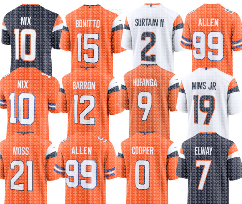 nfl Broncos Jersey 10 Bo Nix 2 Patrick Surtain II Talanoa Hufanga Jaleel McLaughlin Riley Moss Devaughn Vele Alex Singleton Lucas Krull Jonathon Cooper Garett Bolles