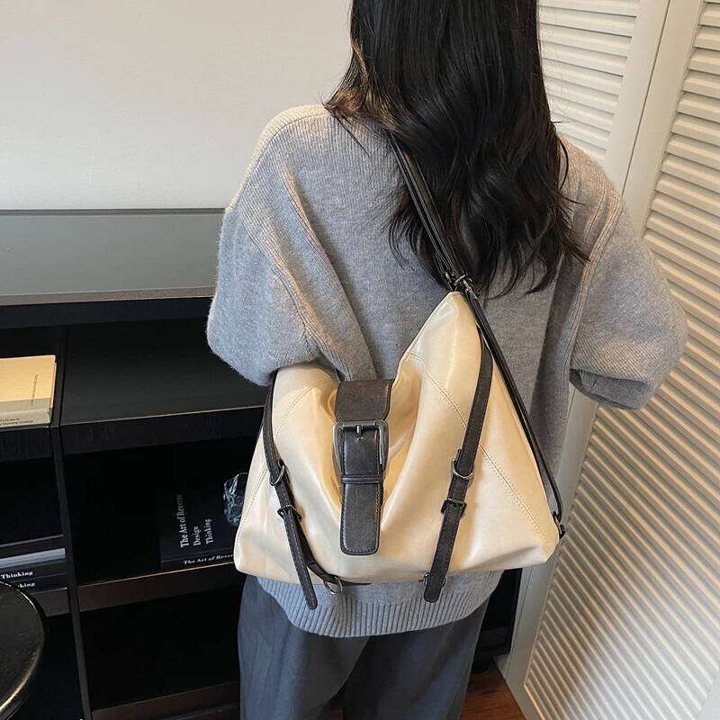 Women Leather Shoulder Winter Retro Soft Hobo Bag Designer New Trend Female Handbags and Purses