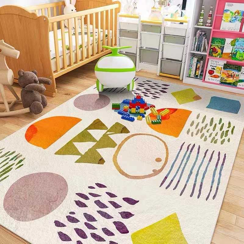 Cartoon Childrens Bedroom Crawl Mat Soft Shaggy Carpet Thickened Area Rug Large Dropproof Cute Living Room Decoration Carpets C250926