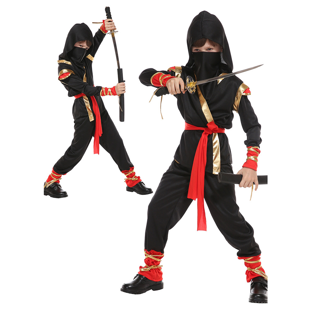 Halloween Children's Cosplay Outfit Children Ninja Party Role Play Costume Mysterious Warrior
