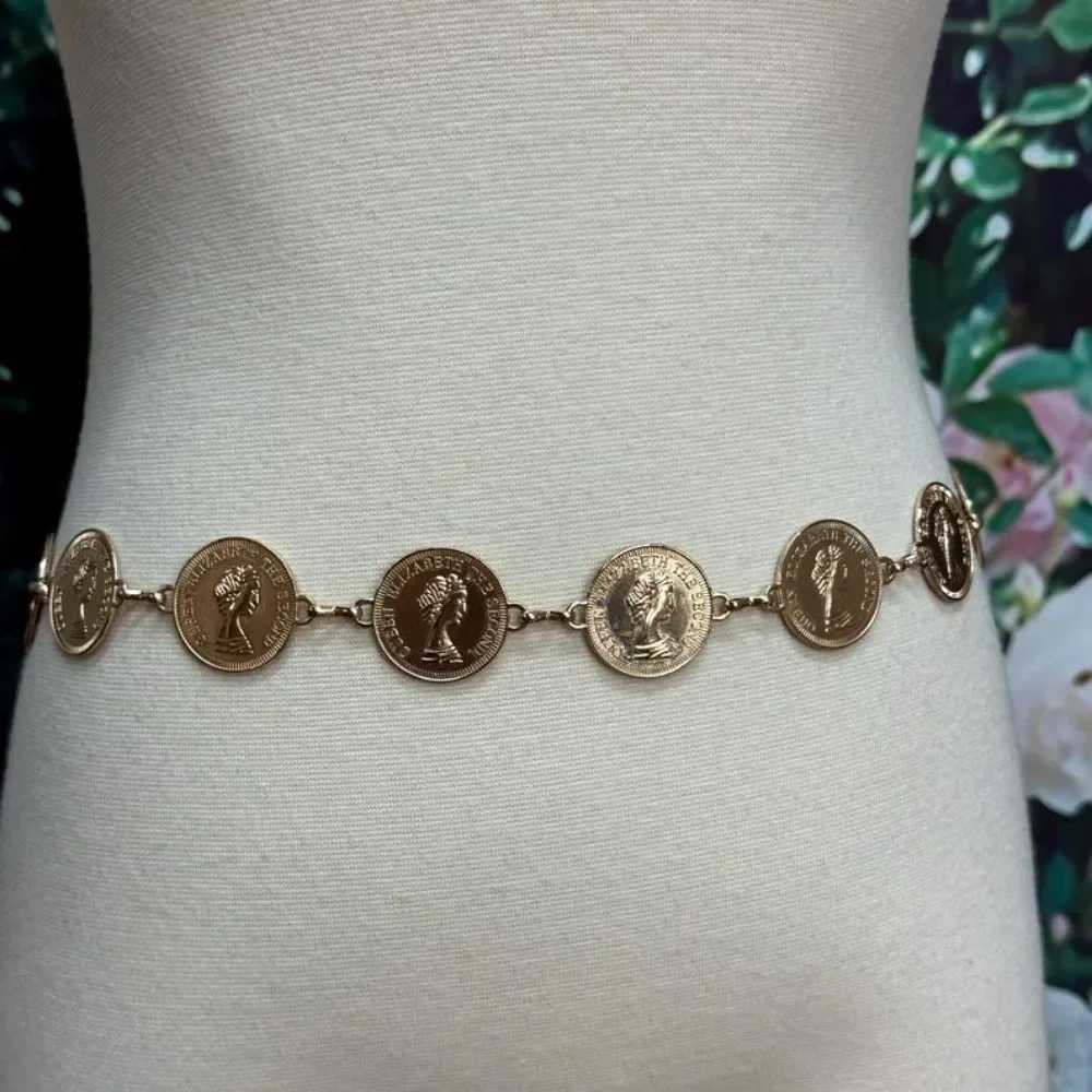 High Quality 80s Gold Coin Alexander The Great Chain Belt Women Waist Belly Chain Fashion Accessory L250926