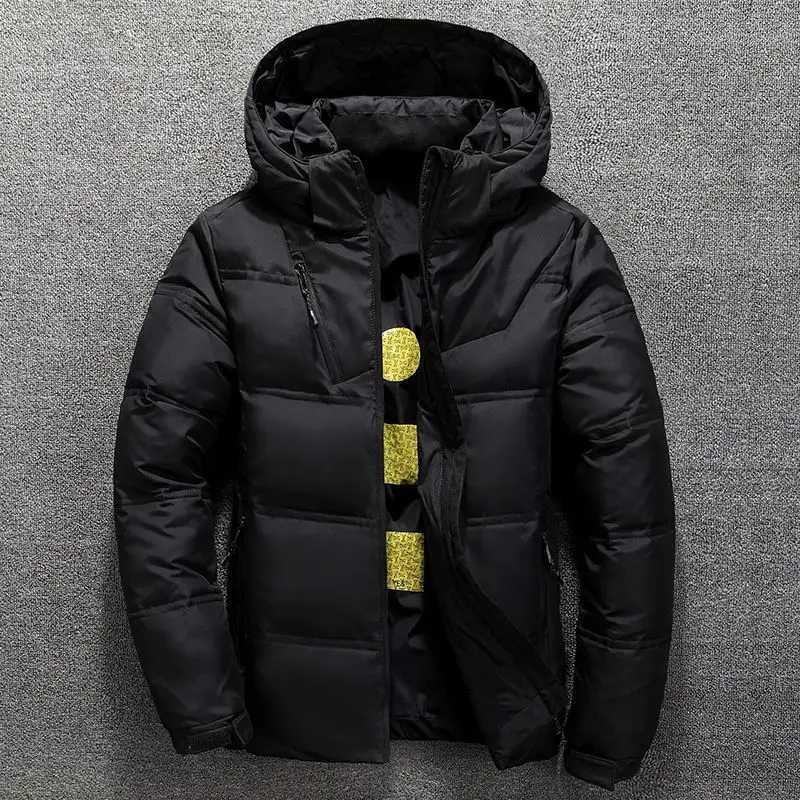 Autumn and Winter Fashion Ultra Light Duck Down Hooded Down Jacket Mens White Duck Down Feather Warm Coat Mens Street Clothing W250926