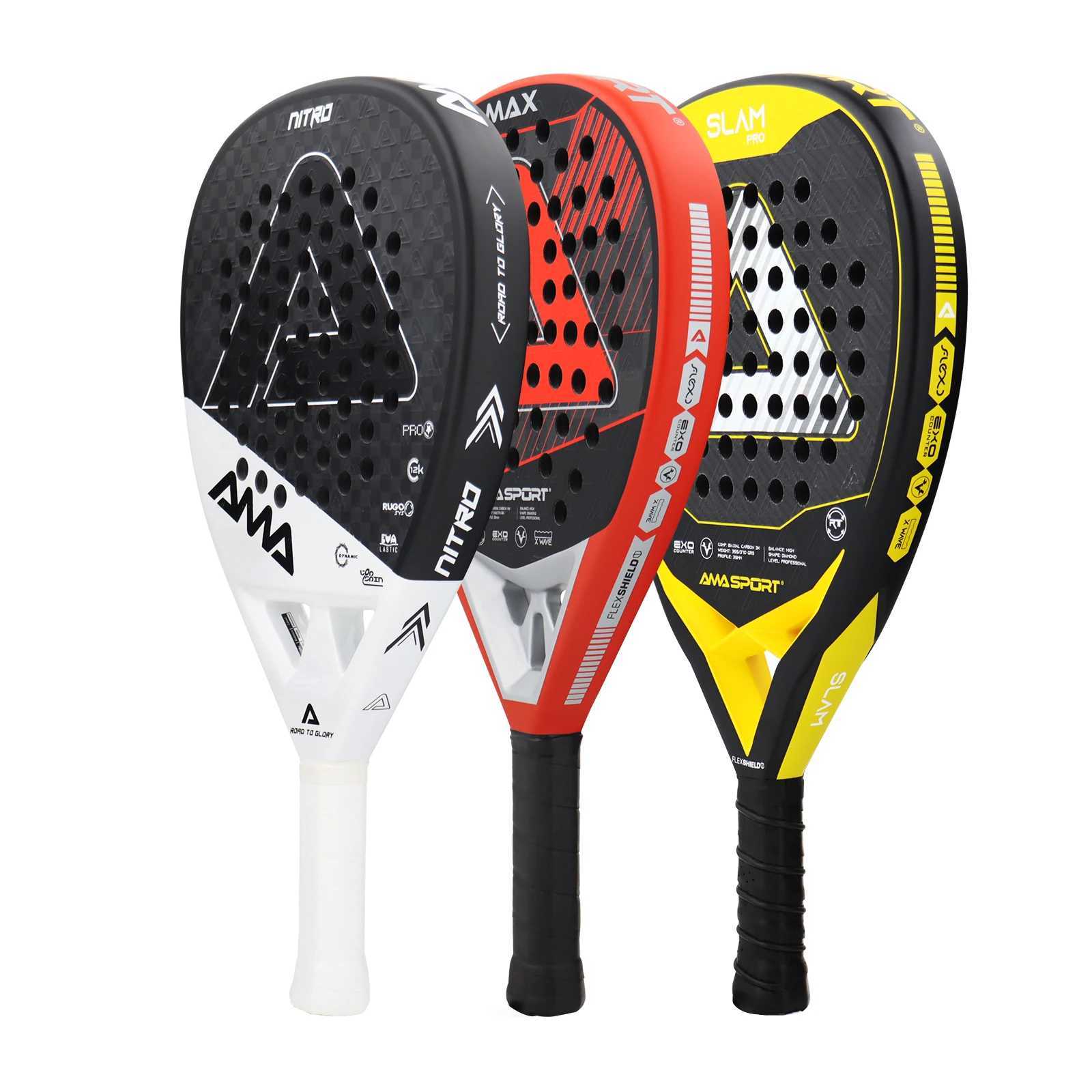 AMASPORT Padel Rackets 3K12K18K Carbon Fiber 3D Surface EVA Core High Balance Professional Paleta De Padel for Outdoor Sport J250926