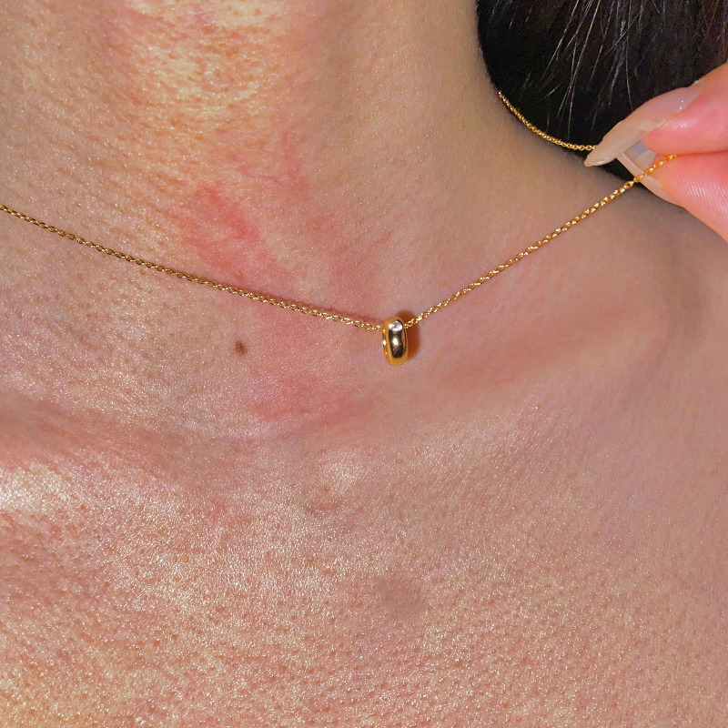 Jewellery High Quality 925 Silver Diamond Transfer Necklace Ring Set Mini Collarbone Chain for Versatile Wear Gift for All Occasions Textured Elegant 