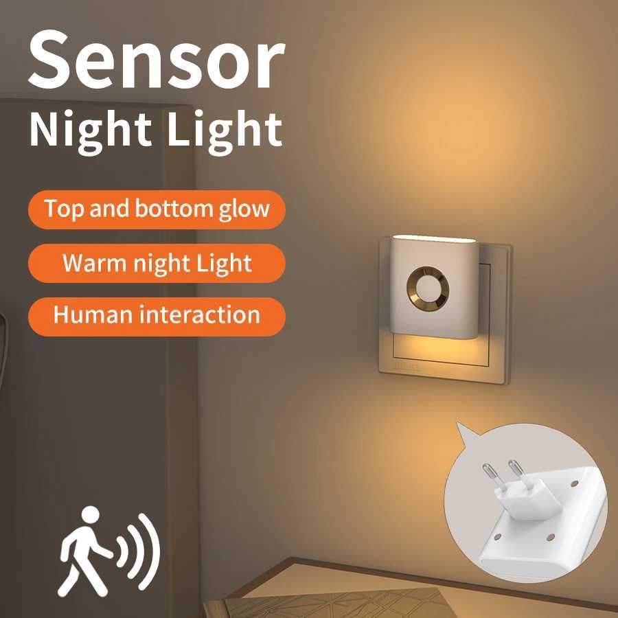 Wireless LED Night Light Motion Sensor EU Plugin Wall Lamps for Bedroom Staircase Toilet Corridor Bathroom Decoration Lighting C250925