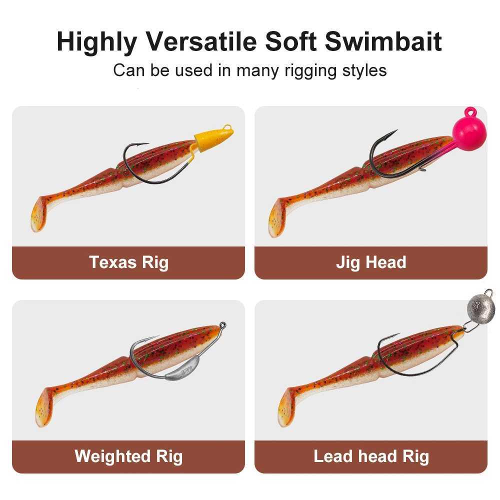 ESFISHING Pike Fishing Lure 100mm125mm155mm 200mm Easy Shiner Quality Pesca Silicone Bait Bass urre Soup Soft Lure W250926