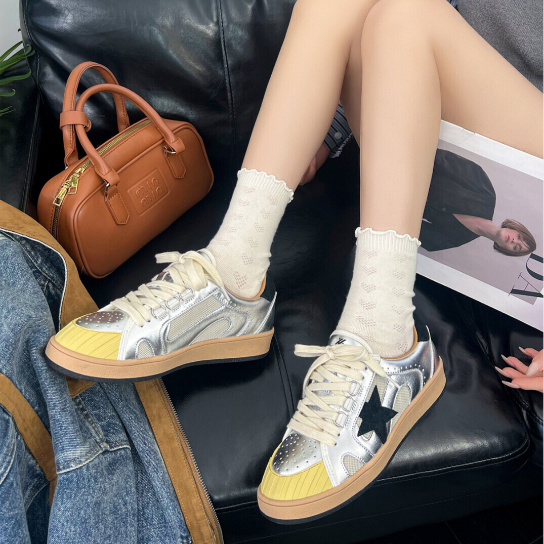 Retro Dirty Women's Sports Shoes New Fashion Trend Flat Shoes Vintage Women's Casual Shoes 2025 design Autumn And Winter New Designer Shoes