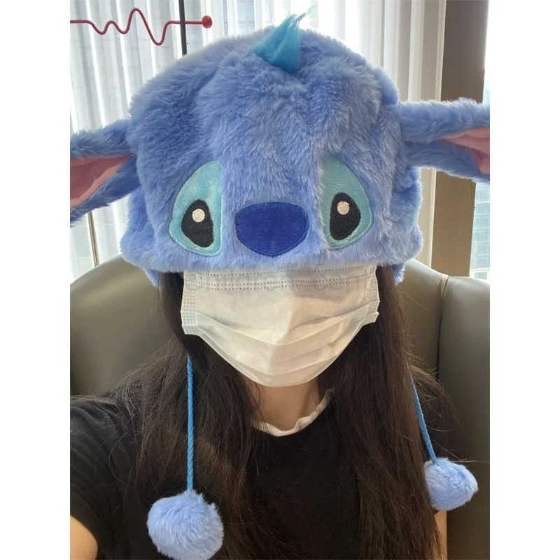Disney Personalized Series Stitch Cute Creative Cartoon Pattern Men and Womens Winter New Warm Ear Protection Hat Holiday Gift H250926