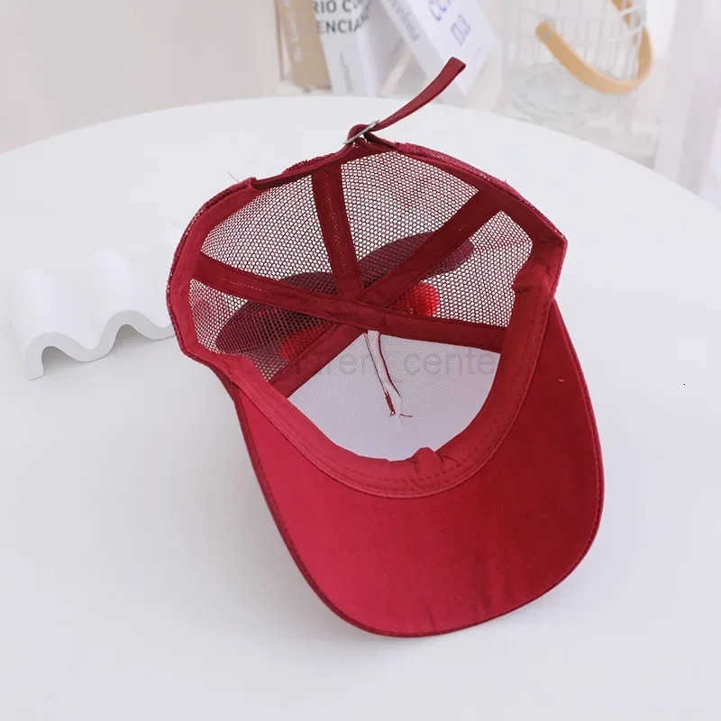 Disney Minnie Mouse Baseball Cap Mesh Women Summer Cute Snapback Hat Girls Hip Hop Kawaii Cartoon Breathable Travel Party Hats H250926