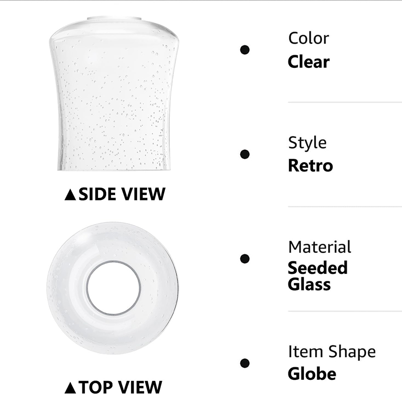 Transparent Replacement Glass Shade Sets Handmade Wall Lamps & Bathroom Lighting Accessories A 6-piece set