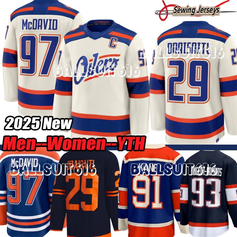 edmonton hockey jersey oilers jersey 97 McDavid C Leon Draisaitl Zach Hyman Patrick Kane Ryan Nugent-Hopkins Jersey