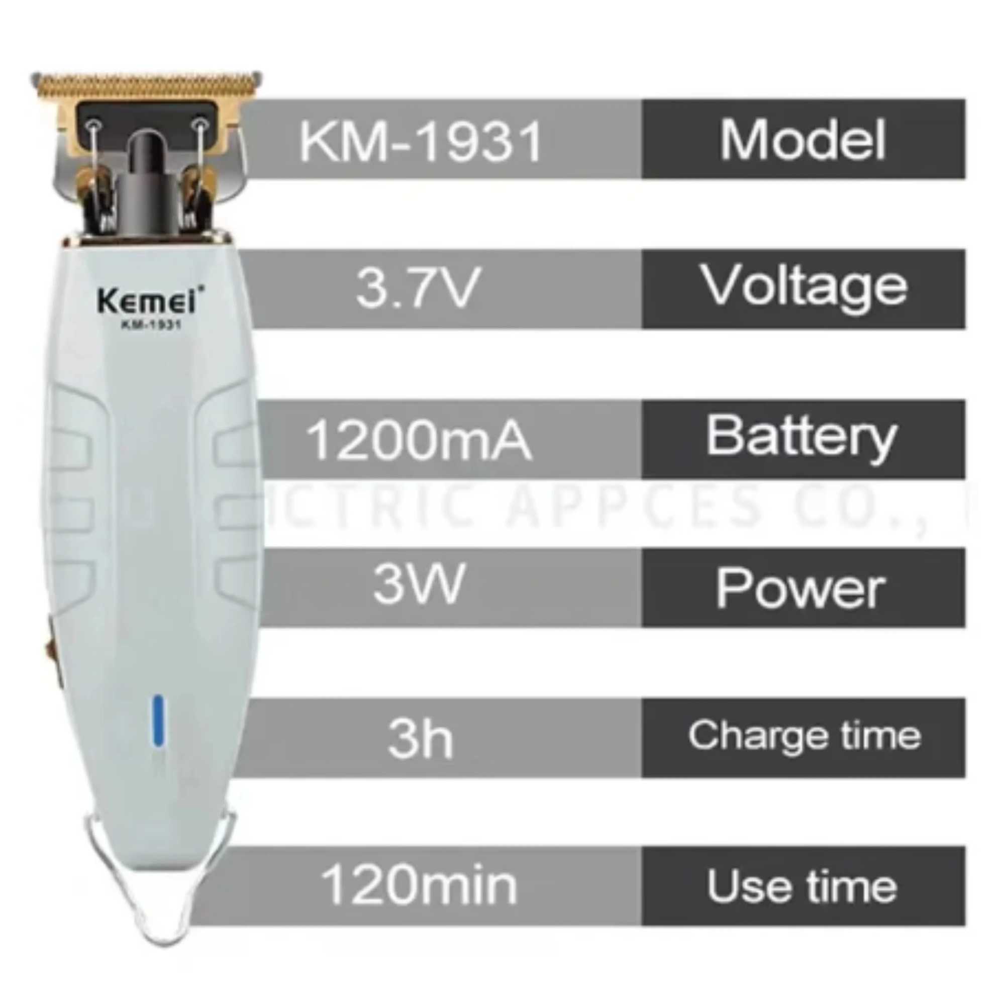 KM1931 Kemei Professional Electric Barber Shears Mens Stainless Steel Hair Clipper Shaving R250926