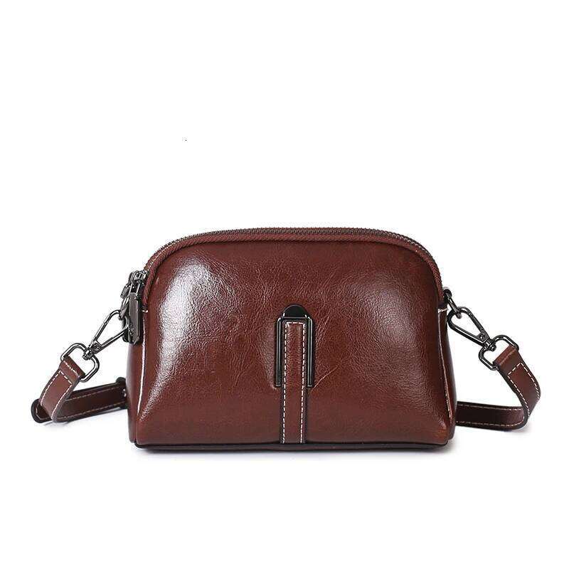 Women's Genuine Leather Cowhide Bucket Shoulder Bag Vintage Handbag Crossbody Designer Commuting Handbag MDNG2509