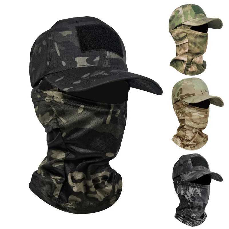 Tactical Camo Baseball with Face Mask Outdoor Sports Hat for Hiking Fishing Climbing Sun Protection Z250926