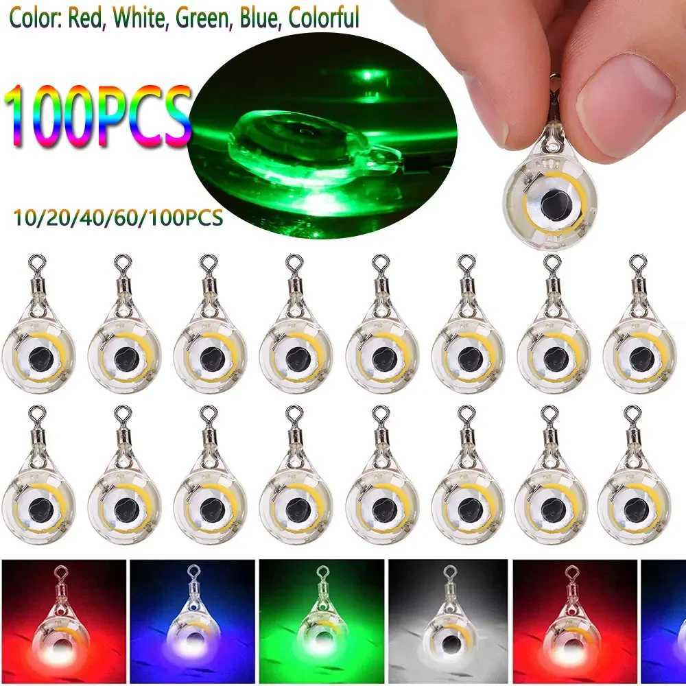 10100PCS D Attracting Fish Light Eye Shape Fishing Lure Light Underwater Eye Shape Fishing Squid Fishing Bait Luminous Lures W250926
