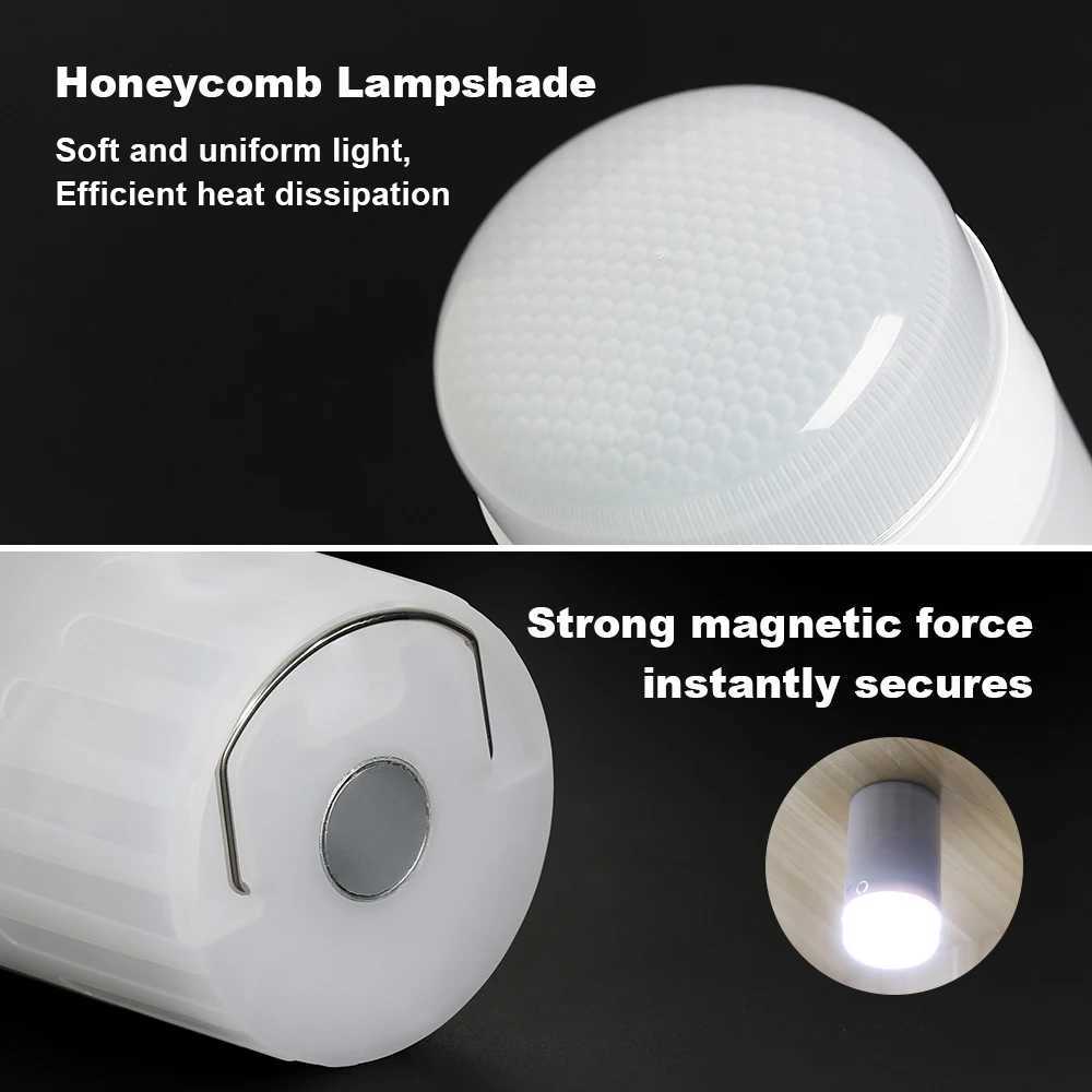 Camping Lights Rechargeable Lamp LED RGB Magnetic Attraction Camping Lantern Power Bank USBType C LED Night Light C250925