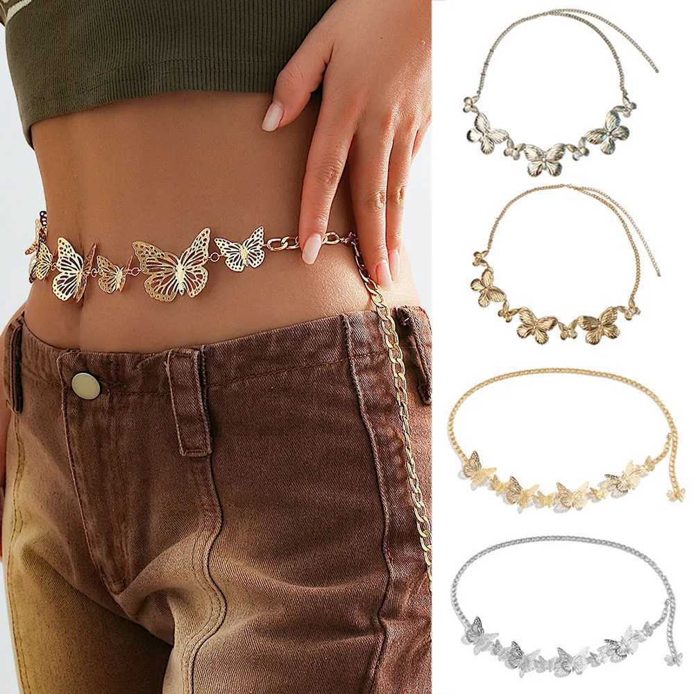 Sexy Fashion Metal Butterfly Belts For Women Vintage Metal Snap Buckle Waist Belts Trouser Simple Decoration Y2K Accessory L250926