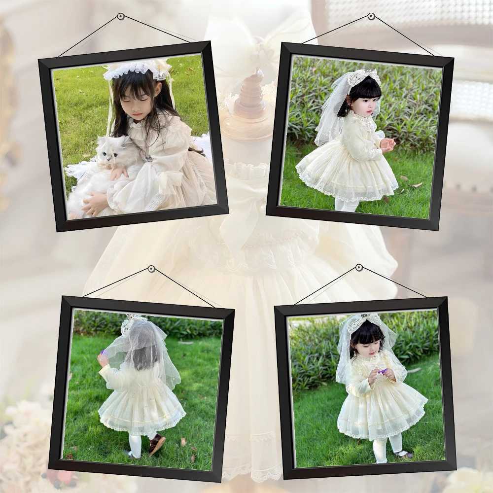 1 year Flower Girl Dresses TuTu Birthday Wedding Lace Childrens Princess Gowns Baptism Party Fluffy Wedding Tulle DressHeadwea Z250926