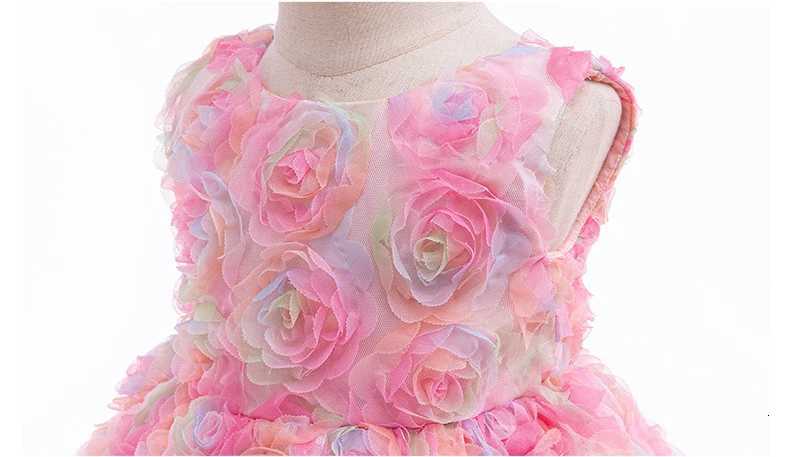 Baby girl Floral Embroidered Girl Dress Sleeveless Fairy Tulle Dress Girls Sleeveless Pearl Princess Pageant Birthday 08Y Z250926