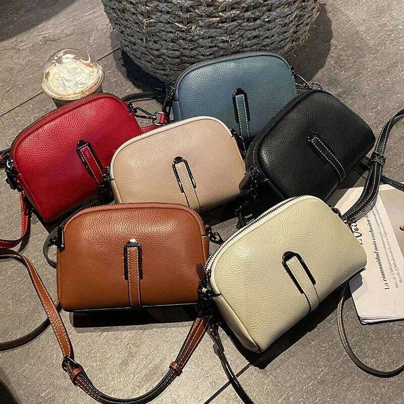 Genuine Cowhide Leather Women Lady Mobile Phone Shoulder Bags Female Messenger Pack Fashion Small Retro Crossbody Bag MDNG2509