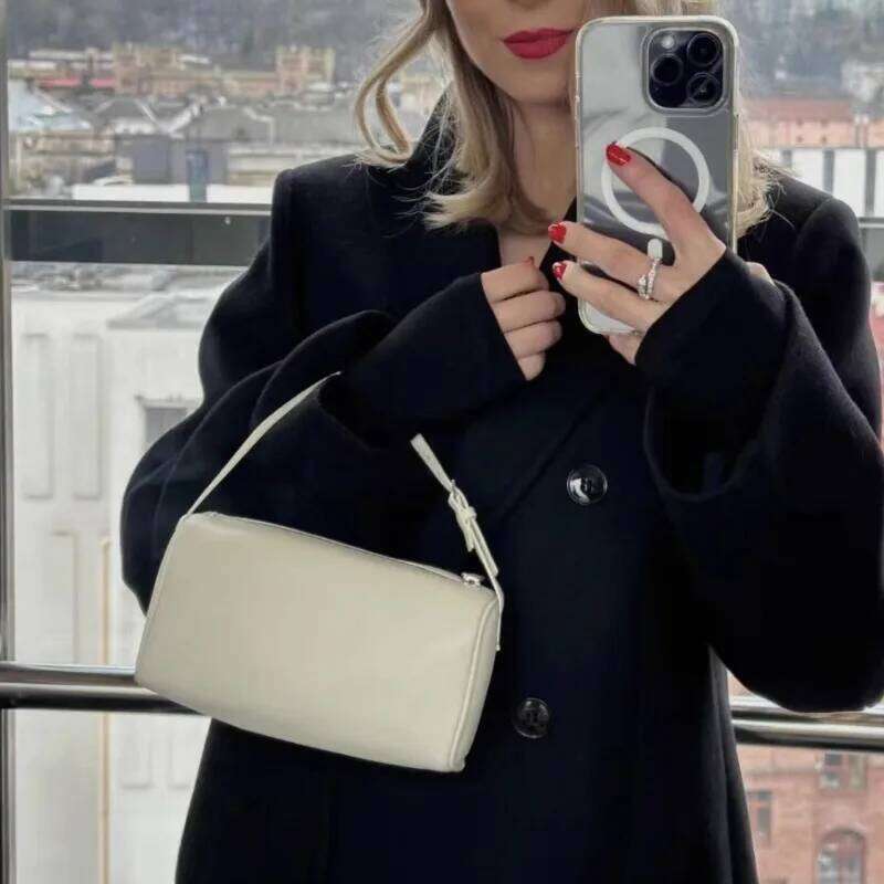 Niche Design Mini Suede Women's Pillow Genuine Leather Armpit Hobo Designer Square Pencil Pouch Clutch Tote Bag