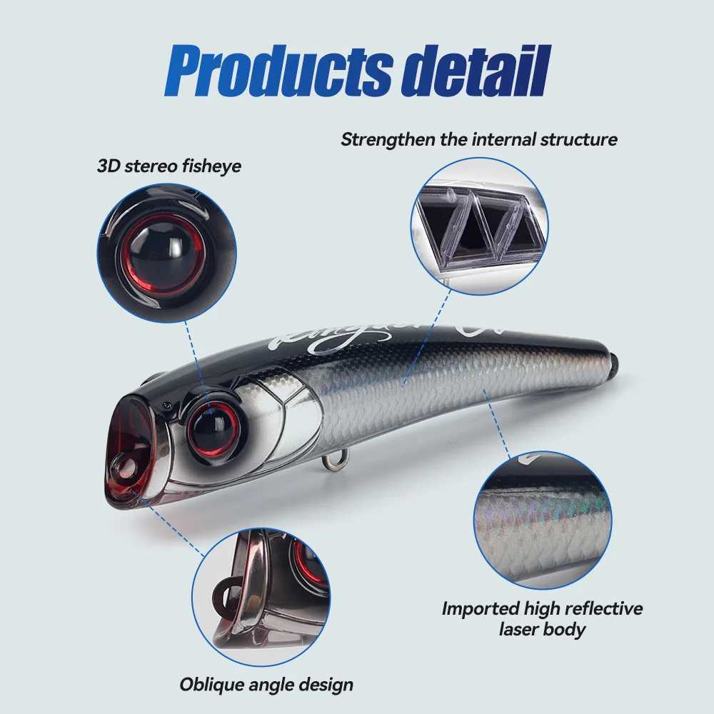 Kingdom Sea Topwater Popper Fishing Lure 55g 78g 160mm 180mm Floating Wobbr Artificial Hard Bait for Sea Tuna GT Fishing Lure W250926